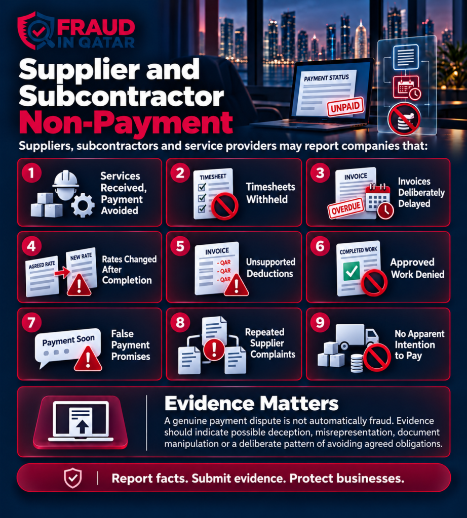 Qatar supplier non-payment red flags